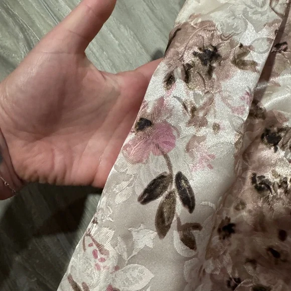 LC Lauren Conrad Runway Elegant Cream Floral Strapless Dress - Picture 8 of 9